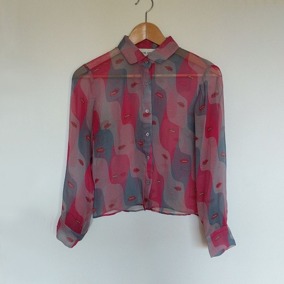 Rachel Antonoff faces snuffles top silk blouse - Picture 2 of 3